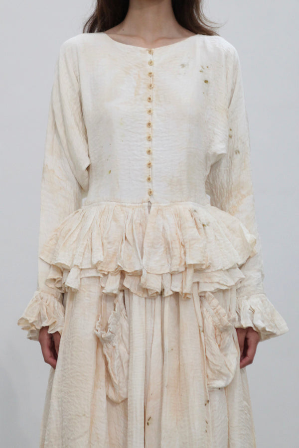 Mutedance 25 Autumn/Winter Round Neck Top Skirt Plant Dye Highly Handmade MD-MD25FW65-nude